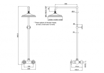 Eden Thermostatic Exposed Shower Bar Valve Single Outlet